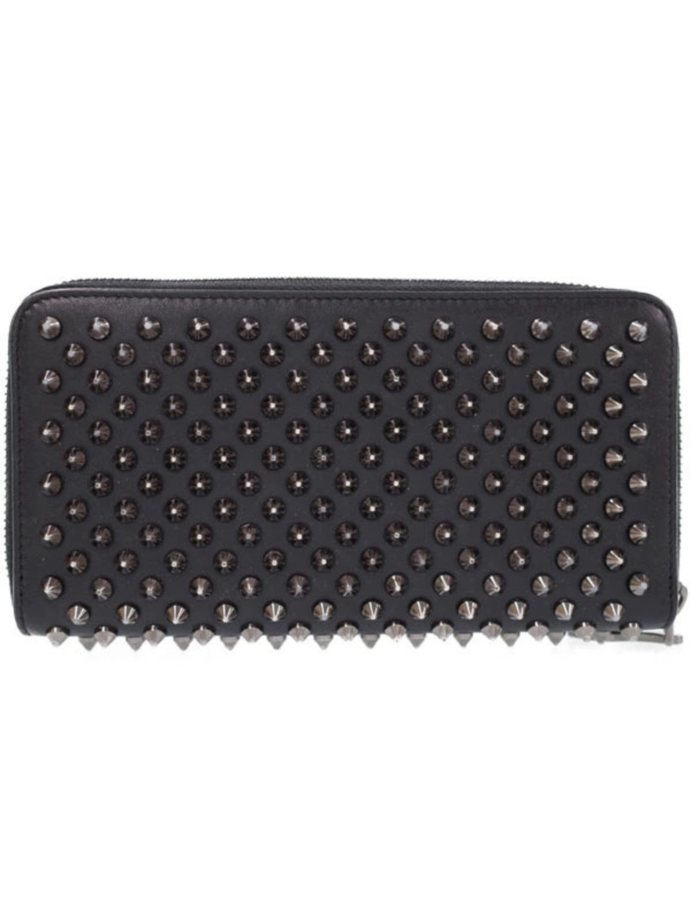 Christian Louboutin Studded Round Zipper Panettone Long Wallet Black